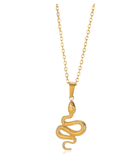 18K Gold Plated Snake Pendant Necklace (Single Piece)