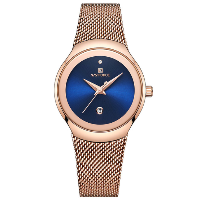 Women's Minimalist Business Quartz Watch with Mesh Band