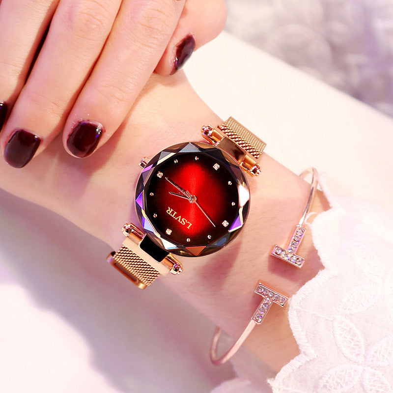 Wholesale Women's Quartz Starry Sky Watch with Magnet Band