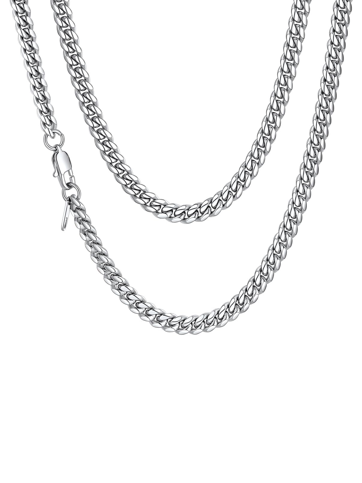 FaithHeart Stainless Steel Miami Cuban Link Chain for Men - 6/10/14mm Black/Gold Plated Chunky Hip Hop Cuban Chain Mens Solid Thick Curb Chain Necklace 14"-30" Length with Gift Box