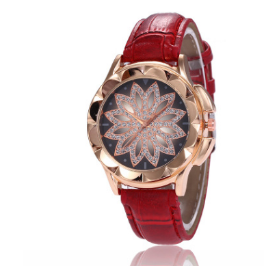 Fashionable Quartz Watch with Creative Design and Rhinestones