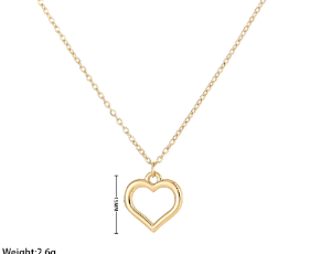18K Gold-Plated Heart Design Necklace (One Piece)