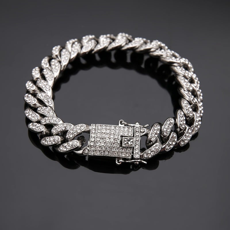 Cuban Link Diamond Bracelet for Hip Hop Jewelry