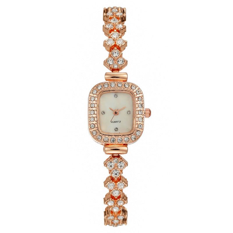 Fashionable Diamond-Studded Women's Quartz Watch Bracelet