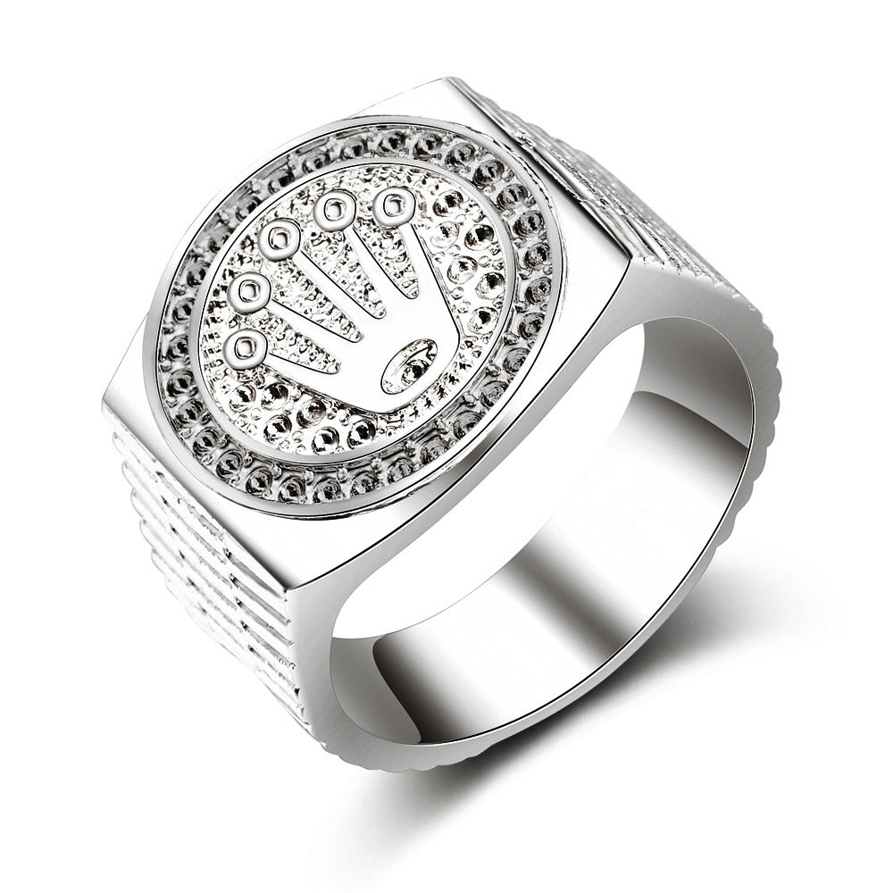 Hip Hop Crown Ring for Men and Women - Gold Plated