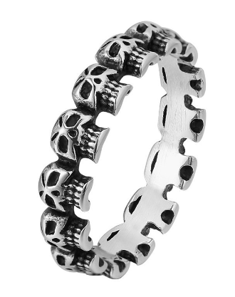 Retro Punk Skull Men's Titanium Steel Ring