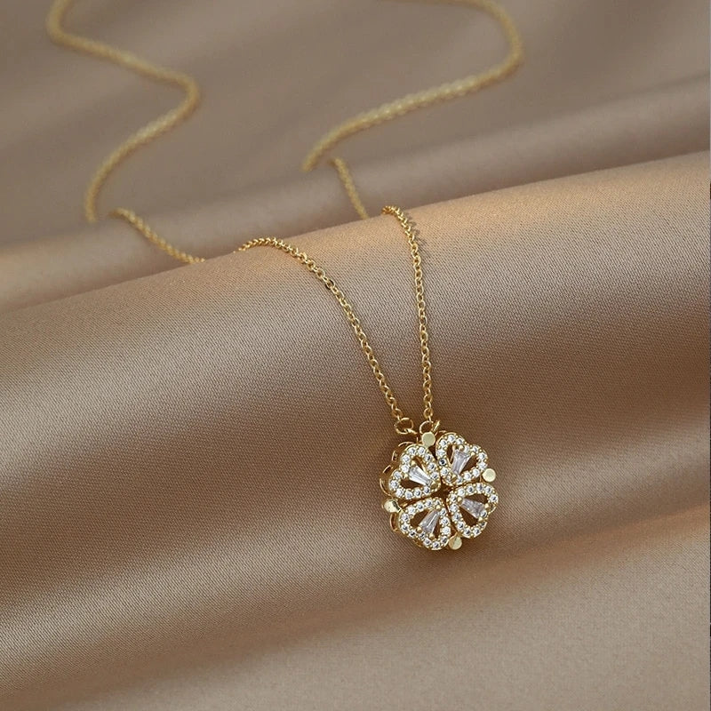 Exclusia Four-Leaf Clover Heart Necklace S925 Silver