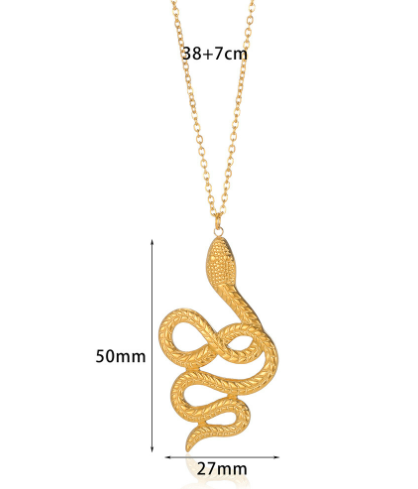 18K Gold Snake Pendant Hip Hop Necklace (One Piece)