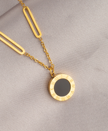 18K Gold Plated Butterfly Necklace with Ceramic Pendant
