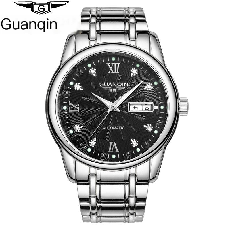 Men's Swiss Mechanical Watch with Steel Band (Waterproof)