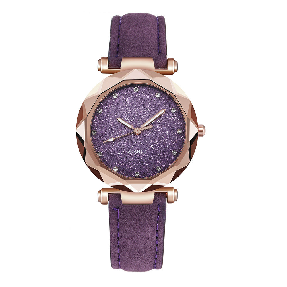 Blush Pink Starry Sky Watch for Girls - Minimalist Design