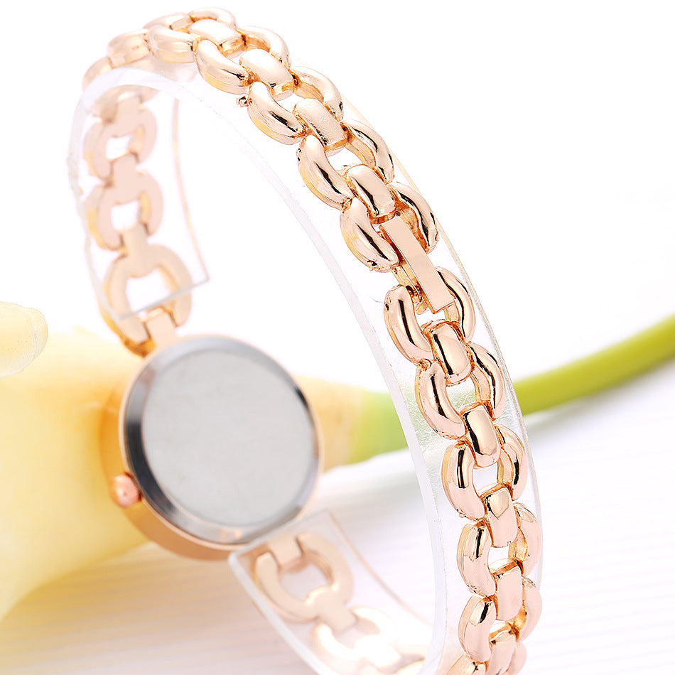 Diamond-Studded Alloy Women's Bracelet Watch