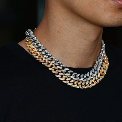 Hip-Hop Alloy Necklace with 12mm Wide Butterfly Clasp