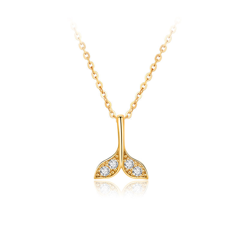 Fish Tail Mermaid Necklace in 18K Gold, Chic Design