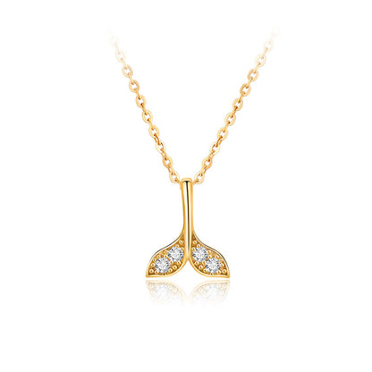 Fish Tail Mermaid Necklace in 18K Gold, Chic Design