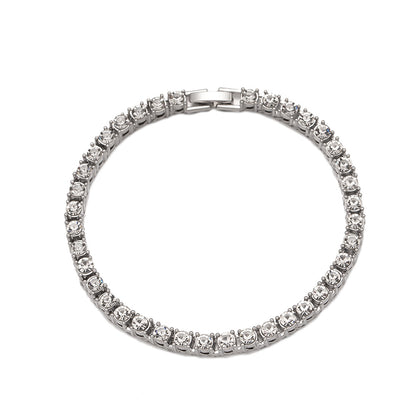 Diamond Studded Single Row Punk Cuban Bracelet for Women