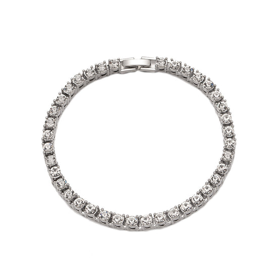 Diamond Studded Single Row Punk Cuban Bracelet for Women