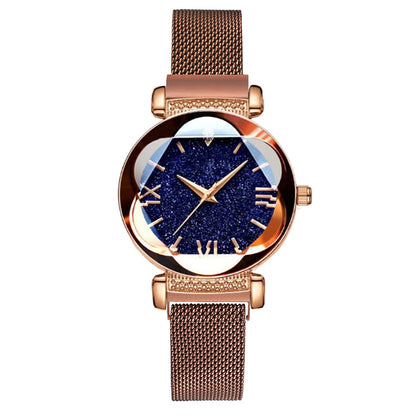 Starry Sky Quartz Watch for Women with Steel Band