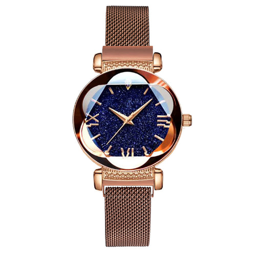 Starry Sky Quartz Watch for Women with Steel Band