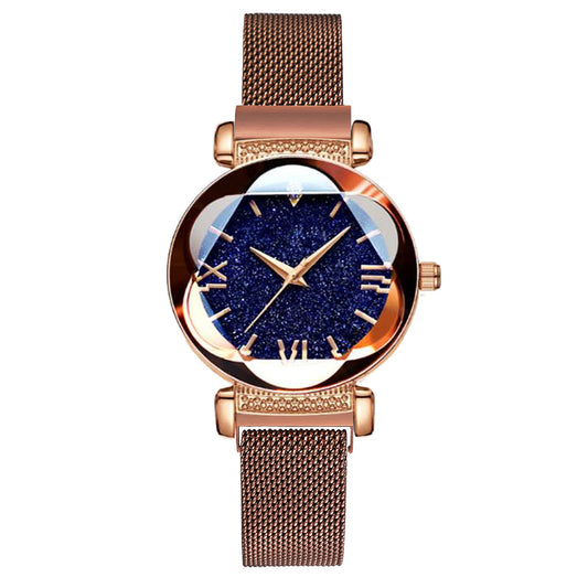Starry Sky Quartz Watch for Women with Steel Band