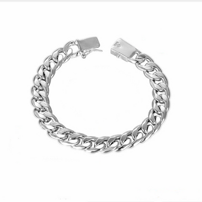 Stylish Silver-Plated Men's Side Buckle Bracelet