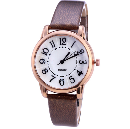Women's Fashion Quartz Watch with Leather Strap