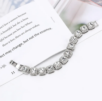 Men's Hip Hop Square Glass Cuban Chain