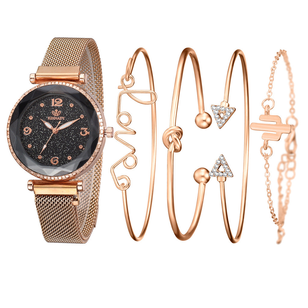 Quartz Watch and Bracelet Set for Women (2 Pieces)