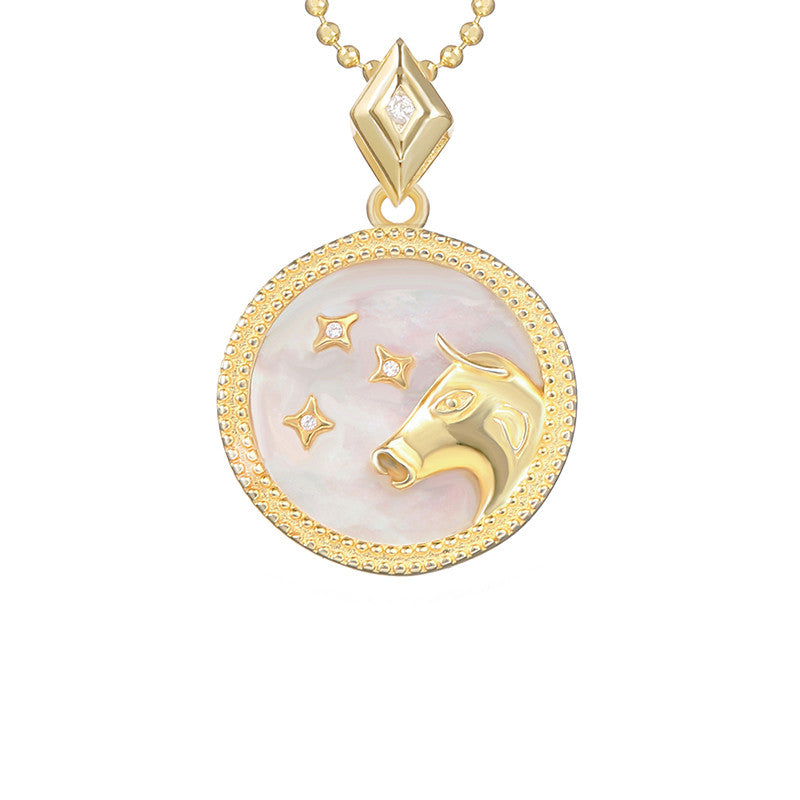 925 Silver Zodiac Necklace with Mother of Pearl Pendant