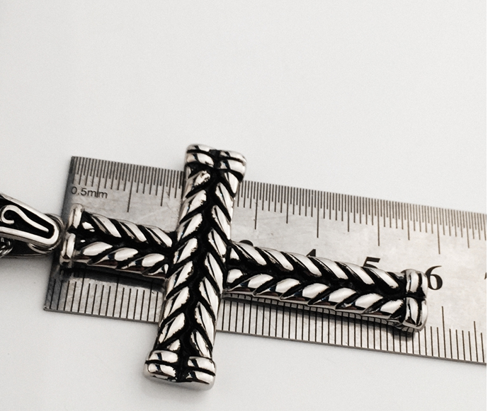 Cross Necklace with Hip Hop Titanium Steel Pendant
