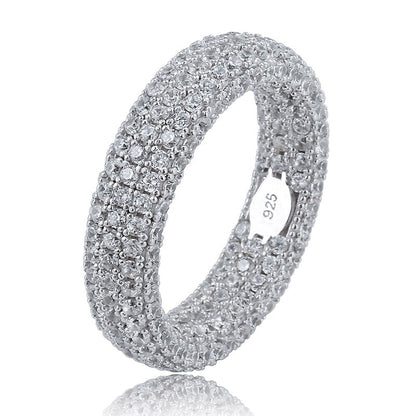 925 Silver Hip-Hop Style Zircon Ring for Men