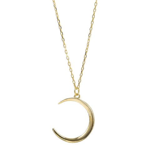Minimalist 925 Silver Moon Necklace for Women