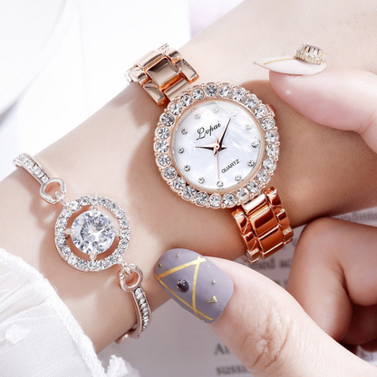 Women's Quartz Watch and Bracelet Set (Two Pieces)