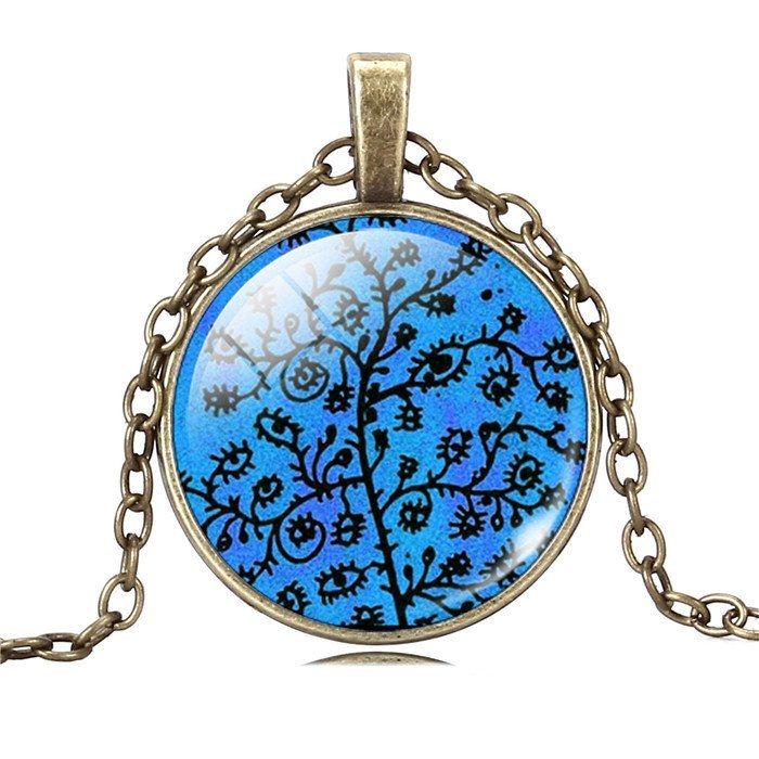 Tree of Life Necklace with Glass Art Pendant