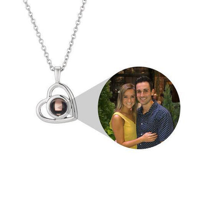 S925 Silver Heart Necklace with Custom Photo Pendant