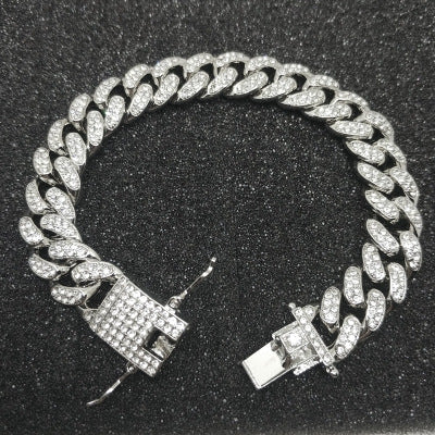 18K Diamond Cuban Link Bracelet for Men (12.5MM)