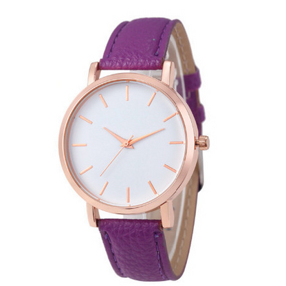 Women's Quartz Watch with Leather Strap - Casual Simple