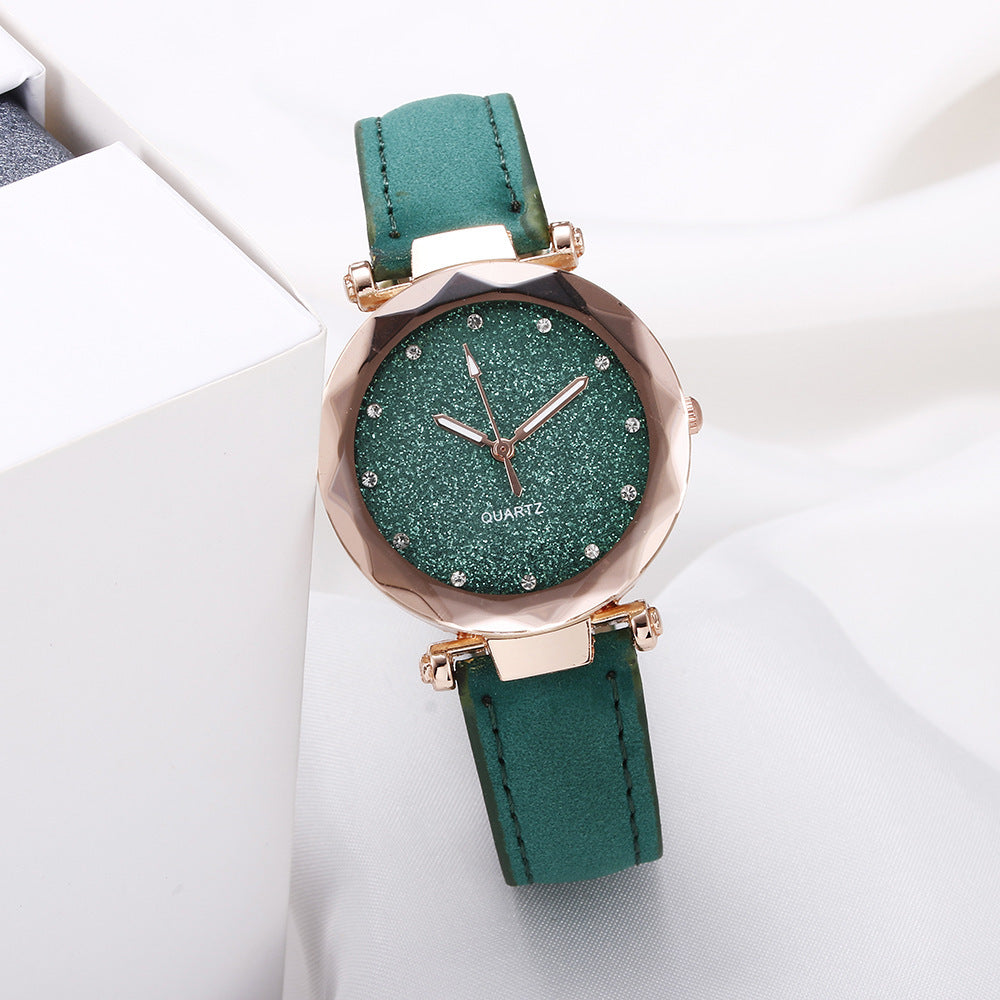 Blush Pink Starry Sky Watch for Girls - Minimalist Design