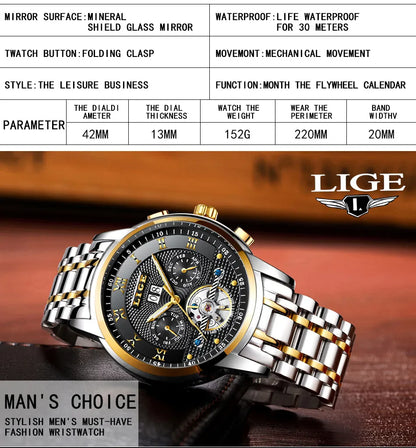Automatic Mechanical Waterproof Business Watch