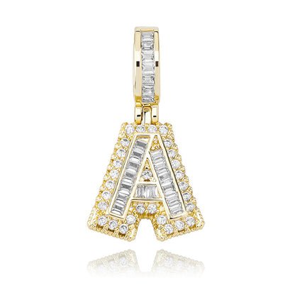 Custom Hip Hop Letter Necklace with Zircon Pendant