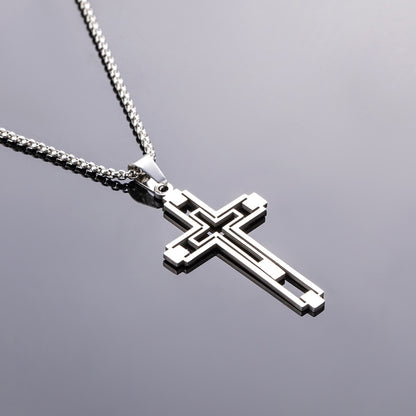 New Hip-Hop Style Cross Pendant Necklace in Stainless Steel