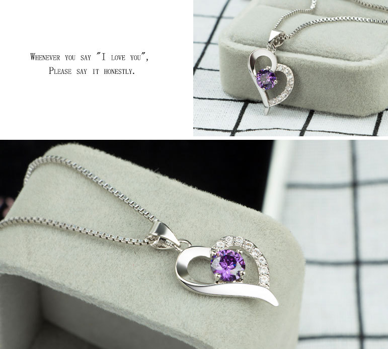Heart-Shaped Pendant Necklace with Love Design