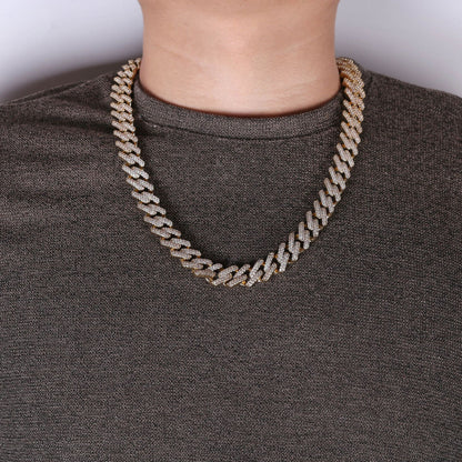 Men's Hip Hop Miami Cuban Link Necklace with Zirconia