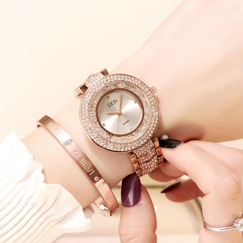 GEDI Women's Retro Diamond-Studded Steel Watch