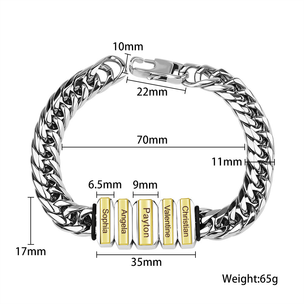 Men's Cuban Link Bracelet - Engraveable Titanium Steel