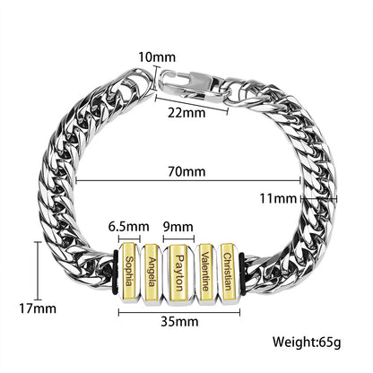 Men's Cuban Link Bracelet - Engraveable Titanium Steel