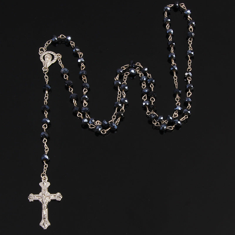 Crystal Cross Bead Necklace