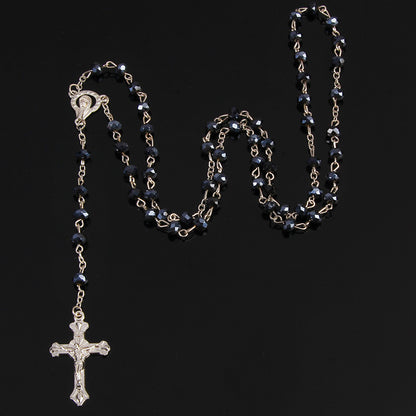 Crystal Cross Bead Necklace
