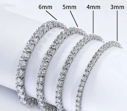 Hip Hop Spring Buckle Single Row Tennis Chain Bracelet