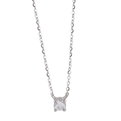 Minimalist 925 Silver Diamond Necklace for Women